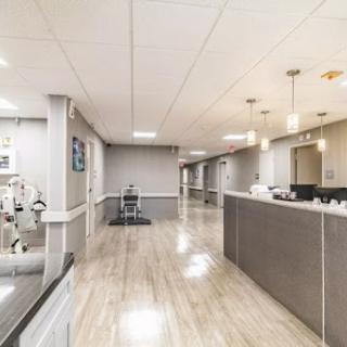 A modern and well-lit medical office reception area.