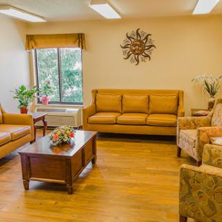 A cozy and inviting living room setup with comfortable seating and natural elements.