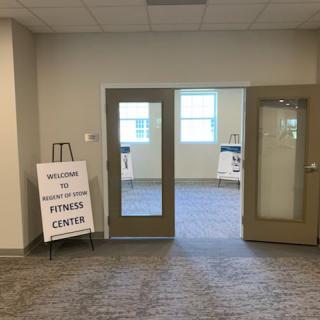 Entrance to the voting and operating ballot center with a welcoming sign.