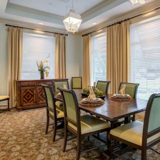 A well-appointed dining room with elegant furnishings and decor.