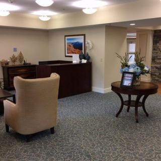 A welcoming lobby with comfortable seating and elegant decor.