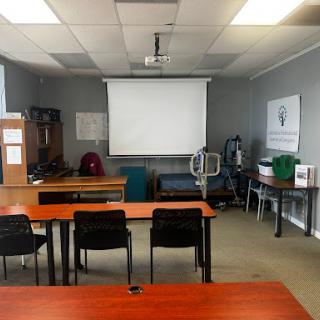 A well-organized classroom setting ready for a learning session.