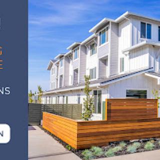 A contemporary townhouse featuring stylish design and landscaped outdoor areas.