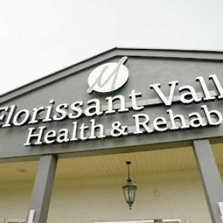 Entrance of the Florissant Valley Health & Rehabilitation facility.