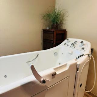A modern hydrotherapy tub designed for relaxation and wellness treatments.