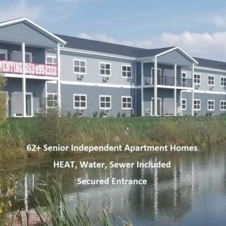 Senior independent apartment homes with heat, water, and sewer included.