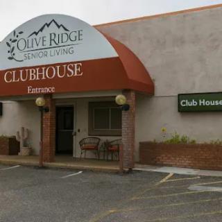Entrance of the Olive Ridge Clubhouse, a facility for senior living.