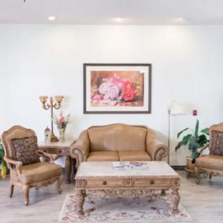 A traditional living room with elegant furniture and decor.
