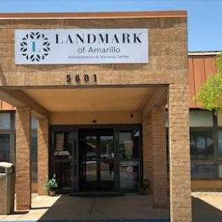 Entrance of the Landmark of Amarillo, showcasing its modern design and prominent signage.