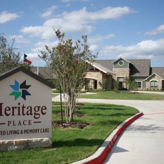 Entrance to Heritage Place, a facility for assisted living and memory care.