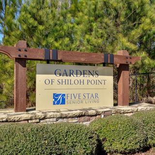 Entrance sign to Gardens of Shiloh Point, part of Five Star Senior Living.