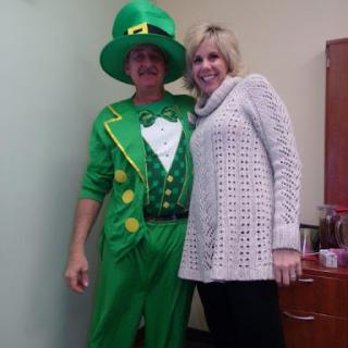 Celebrating St. Patrick's Day with festive costumes at the office!