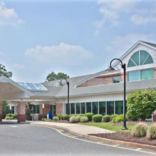 A modern healthcare facility with a welcoming entrance.