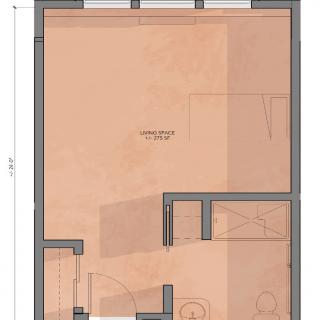 A detailed floor plan showcasing the layout of a building space.