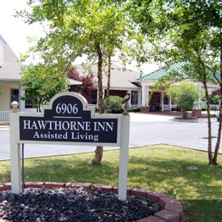 Entrance to Hawthorne Inn Assisted Living facility.