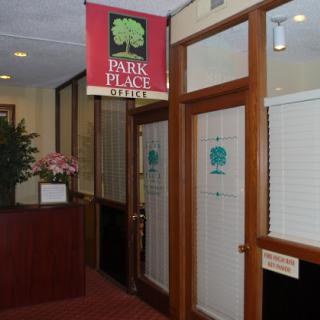 Entrance to Park Place office with reception area.