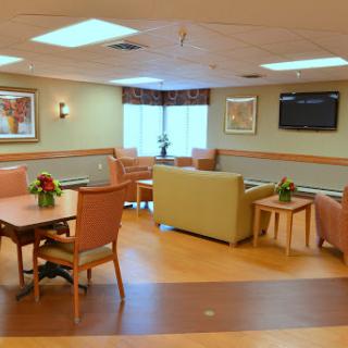 A comfortable waiting area with modern furniture, suitable for relaxation.
