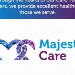 Majestic Care logo with a heart symbol and company name.
