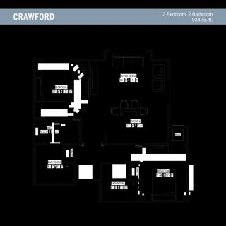 Floor plan of a residential building labeled 'Crawford'.