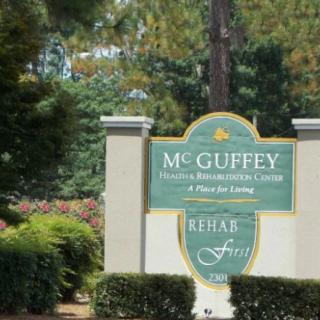 Entrance sign for McGuffey Retirement Center, a place for assisted living.