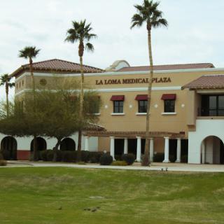 La Lomas Medical Plaza, featuring a blend of modern architecture and tropical landscaping.
