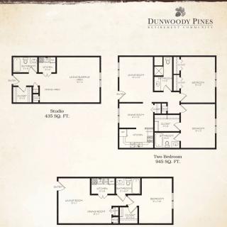 Floor plans of different apartment layouts at Harmony Park