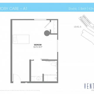 A floor plan of a single office space with designated areas for office, restroom, and entry.