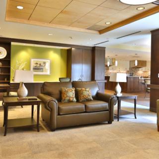 A modern living room with a comfortable sofa and stylish decor.