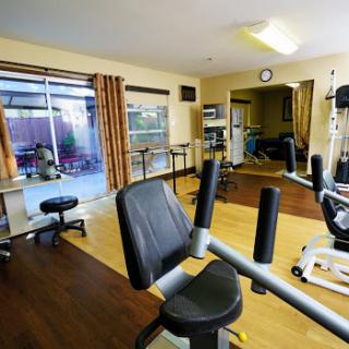 A well-equipped indoor gym space, perfect for a variety of workouts.