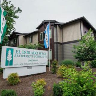 El Dorado Ridge Apartment Complex exterior with signage and landscaping.