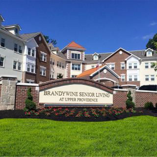 Brandywine Senior Living at Upper Providence building with well-maintained landscaping and clear signage.