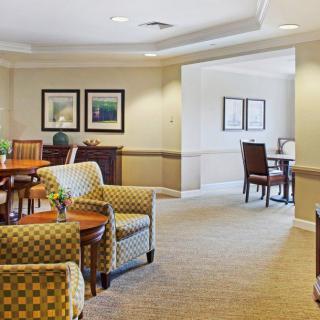 A cozy living room with comfortable seating and stylish decor.