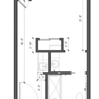 A detailed architectural floor plan with measurements.