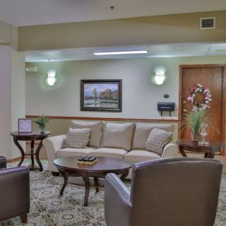 A welcoming lobby area with comfortable seating and elegant decor.