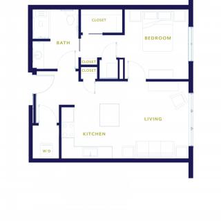 A detailed floor plan showing the layout of a residential space with labeled rooms.