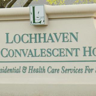 Sign for Lochhaven Convalescent Home, a healthcare facility.