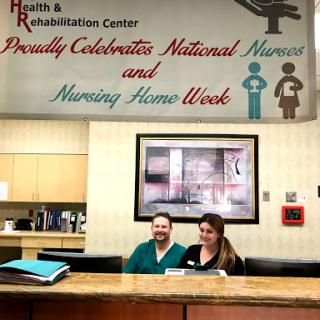 Staff at the Health & Rehabilitation Center celebrating National Nursing Home Week.
