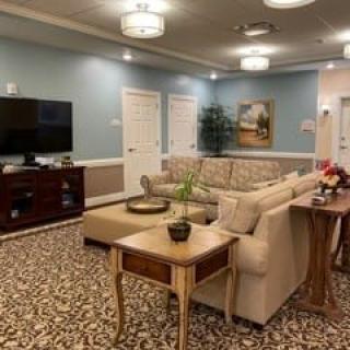 A cozy living room with comfortable seating and modern decor.