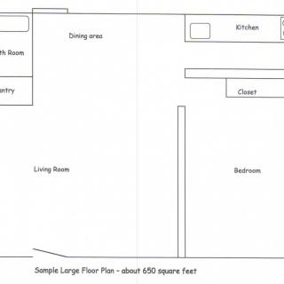 Sample layout of a small apartment floor plan.