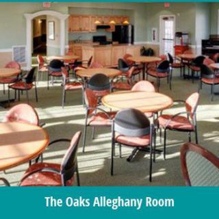 The Oaks Alleghany Room set up for meetings or events.