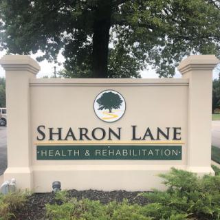 Sign for Sharon Lane Health & Rehabilitation facility.