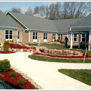 A suburban bungalow with a well-maintained garden and driveway.
