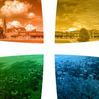 A vibrant collage showcasing a blend of urban and natural landscapes.