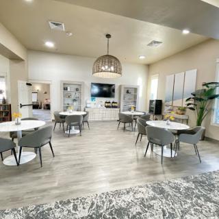 A modern and inviting lobby space featuring sleek furniture and tasteful decor.