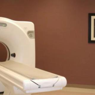 An MRI machine in a medical facility ready for patient use.