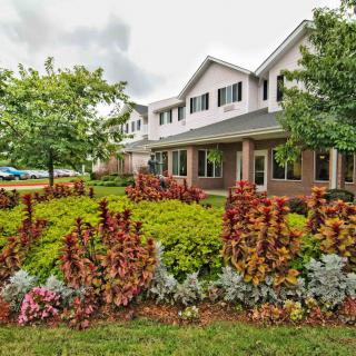 A well-maintained house with a beautifully landscaped garden.