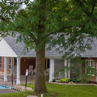 A charming house surrounded by greenery, showcasing a welcoming front yard.