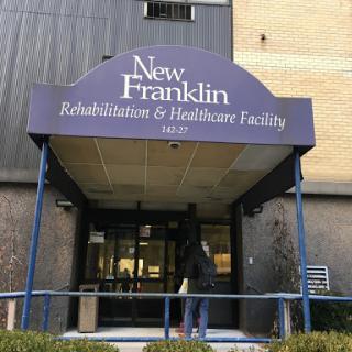 The entrance to New Franklin Rehabilitation & Healthcare Facility.