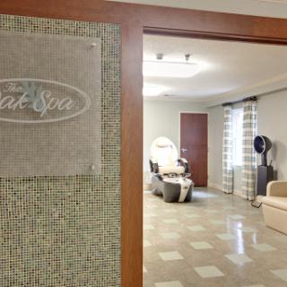 Entrance to a tranquil spa, inviting relaxation and wellness.