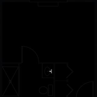 A simple floor plan illustrating a room layout.